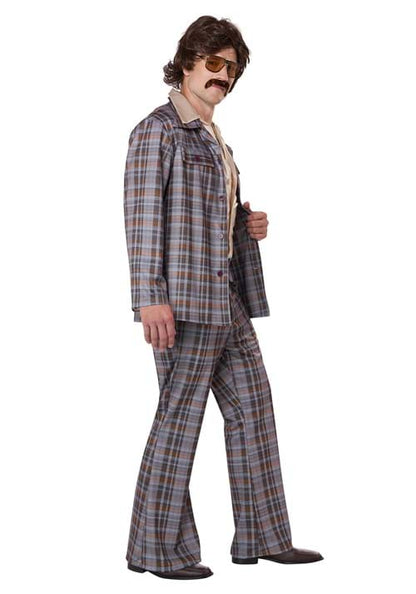 Men's 3 Piece 70's Plaid Leisure Suit Costume - US 5869