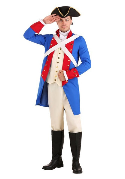 Men's Blue American Revolution Soldier Costume - US 1076