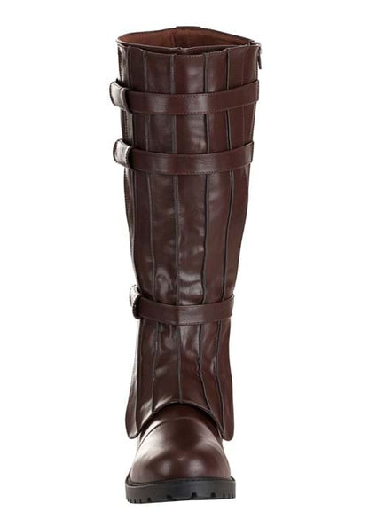 Brown Costume Boots with Straps for Men - US 6551