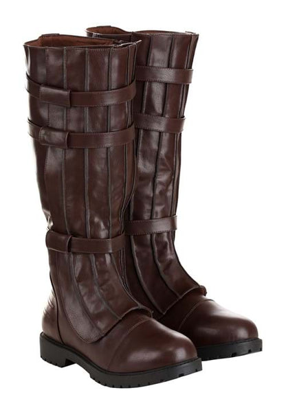 Brown Costume Boots with Straps for Men - US 6551