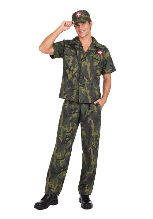Men's Army Doctor Green Costume - US 2599