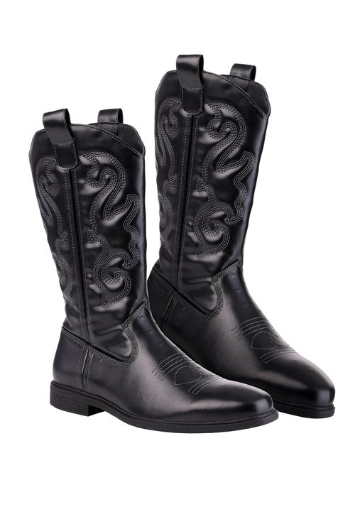 Men's Black Cowboy Costume Boots - US 5620