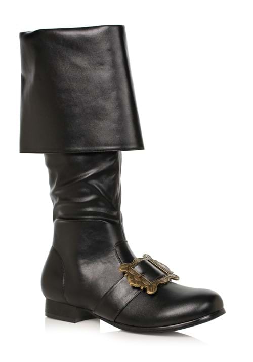 Black Pirate Buckle Boots for Men - US 9489