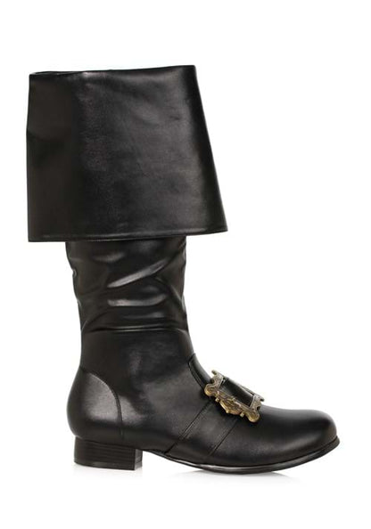 Black Pirate Buckle Boots for Men - US 9489