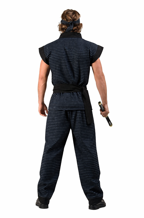 Men's Blue Plaid Samurai Costume - US 3139