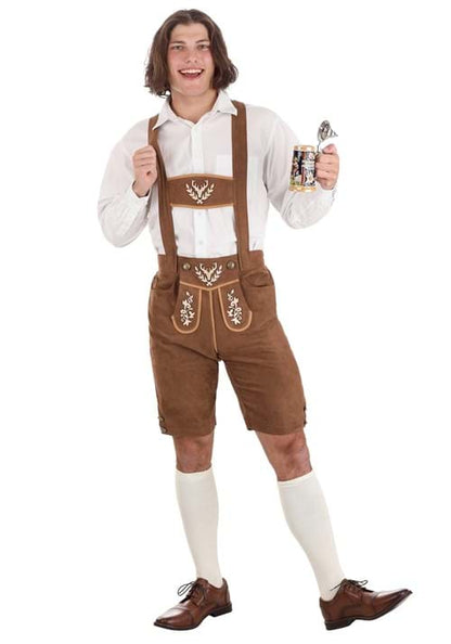 Brown Lederhosen Oktoberfest Costume for Men - US 5037