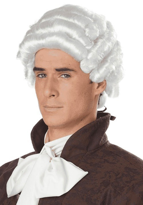 Men's White Colonial Costume Wig - US 1225