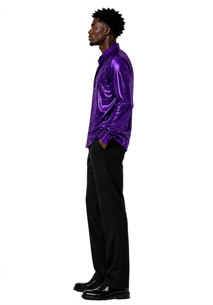 Men's Dance Fever Purple Costume - US 9296