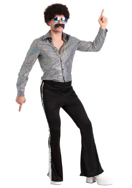 Plus Size Disco Ball Costume Shirt for Men - US 1539
