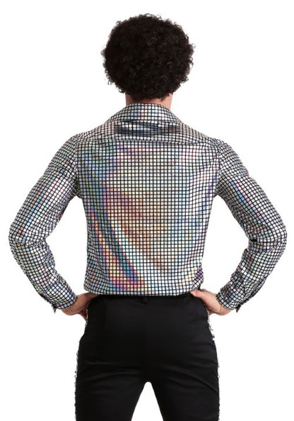 Plus Size Disco Ball Costume Shirt for Men - US 1539