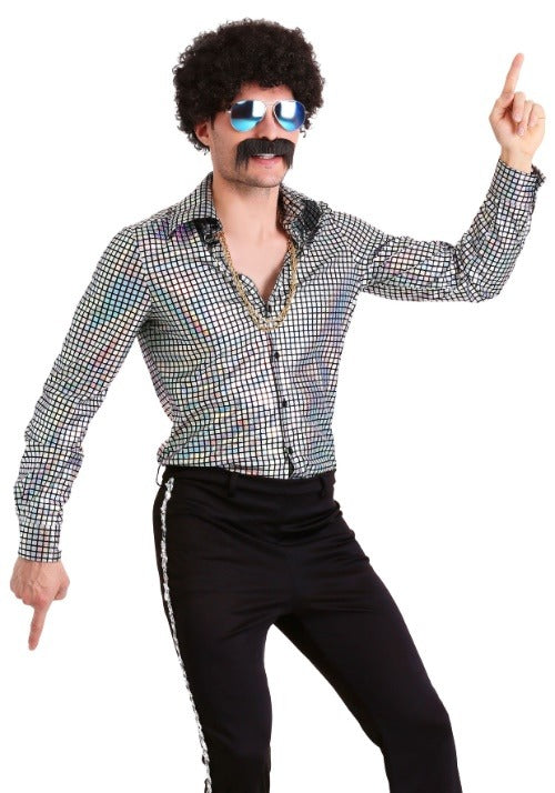Plus Size Disco Ball Costume Shirt for Men - US 1539