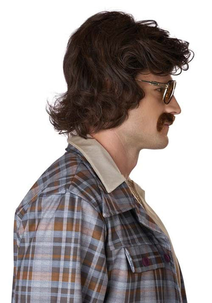 Disco Daddy Costume Wig and Mustache for Men - US 9687