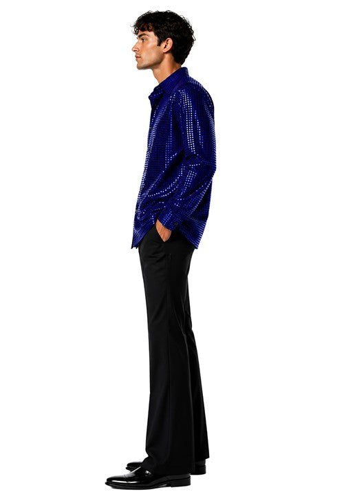 Men's Disco Inferno Blue Costume - US 0632