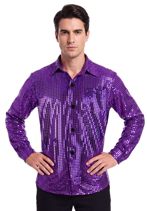 Men's Disco Inferno Purple Costume - US 8333