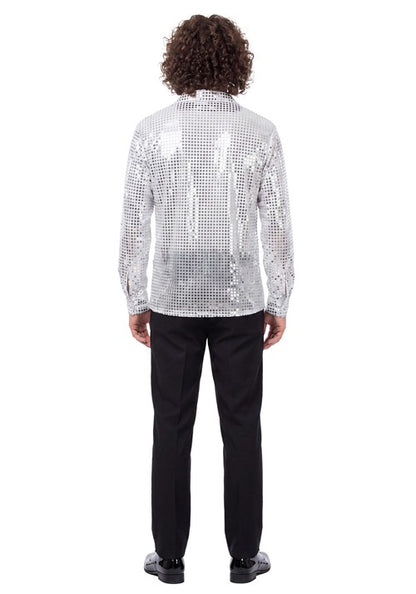Men's Disco Inferno Silver Costume - US 7232