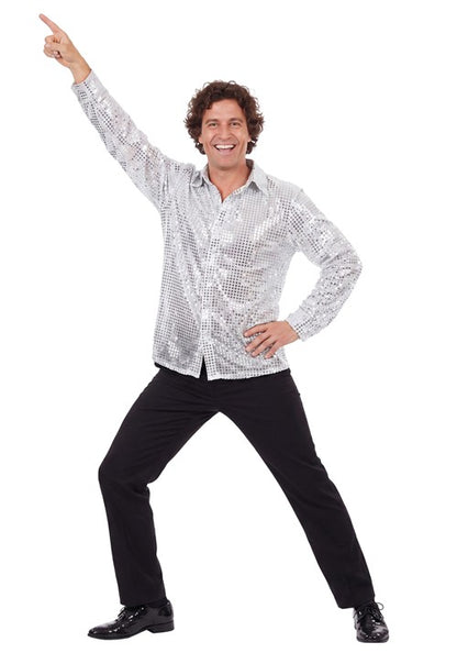 Men's Disco Inferno Silver Costume - US 7232