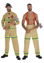 Men's Firefighter Tan Uniform Costume - US 5167