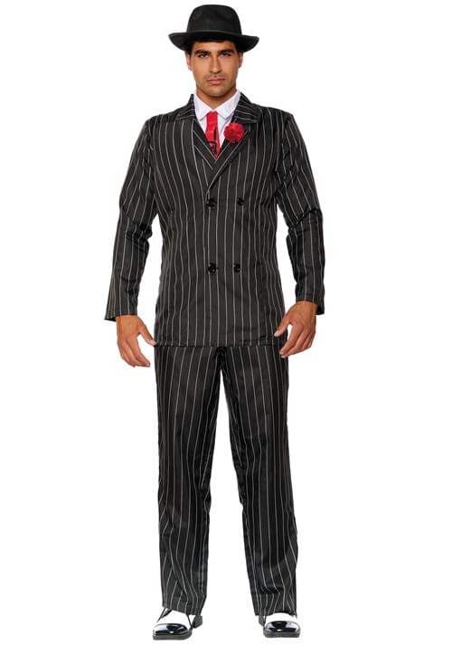 Men's Black Gangsta Suit Costume - US 7012