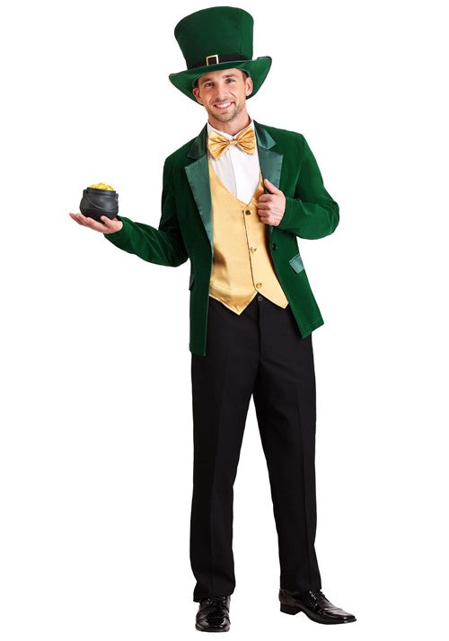 Men's Gold and Green Leprechaun Costume - US 8476