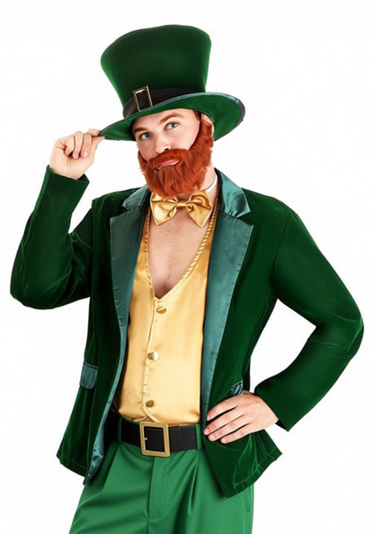 Men's Gold and Green Leprechaun Costume - US 8476
