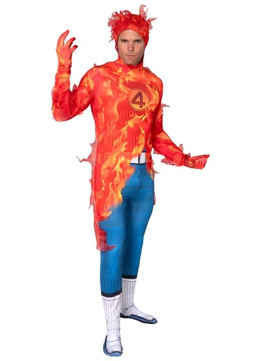 Men's Human Torch Fantastic Four Zentai Suit Costume - US 0005