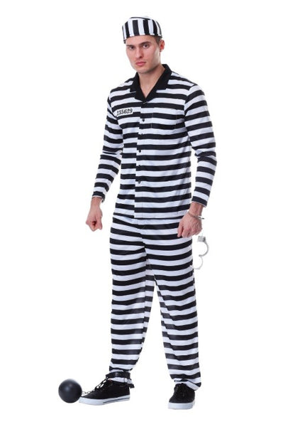 Men's Deluxe Button Down Jailbird Costume - US 6866