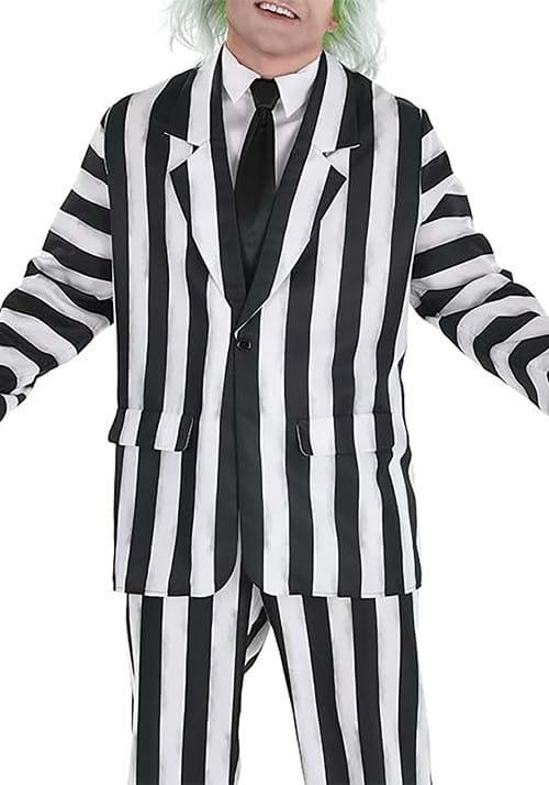 Plus Size Beetlejuice Striped Suit Costume for Men - US 2754