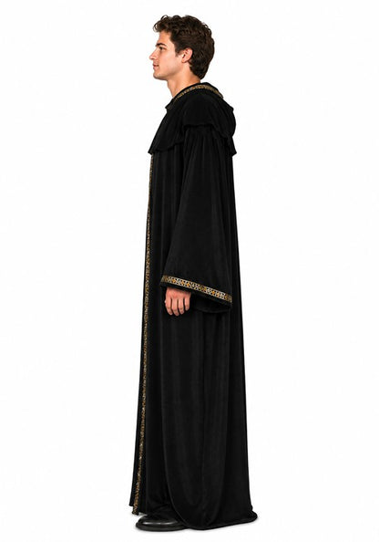 Men's Medieval Black Monk Robe Costume - US 5181