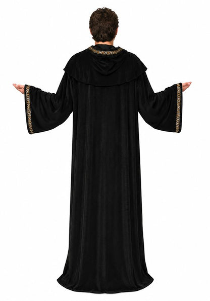 Men's Medieval Black Monk Robe Costume - US 5181