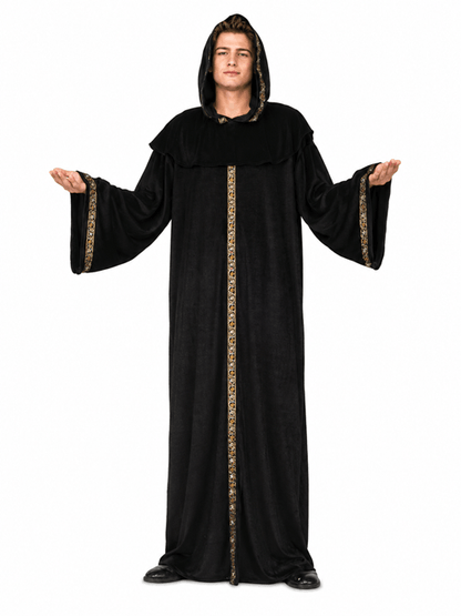 Men's Medieval Black Monk Robe Costume - US 5181