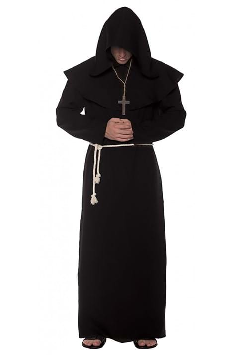 Monk Black Robe Costume for Men - US 7979