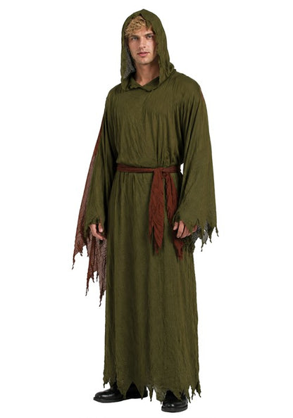 Men's Olive Hooded Spooky Robe Costume - US 7816