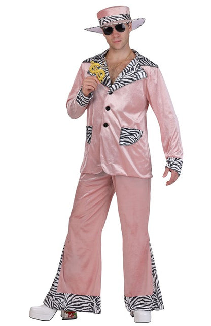Men's Pink 70's Pimp Suit Costume - US 4440