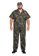 Plus Size Army Doctor Green Costume for Men - US 5436