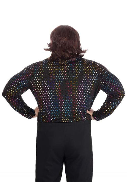 Plus Size Dazzling Disco Costume Shirt for Men - US 7286