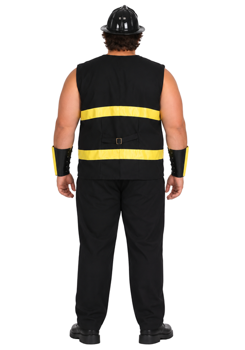Plus Size Black Fire Fighter Uniform Costume for Men - US 8904