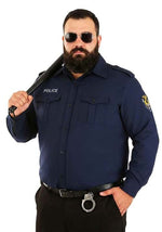 Plus Size Adult Long Sleeve Police Shirt - US 3660