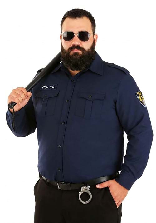 Plus Size Adult Long Sleeve Police Shirt - US 3660