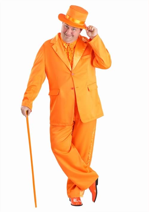 Plus Size Men's Orange Tuxedo Costume - US 3525
