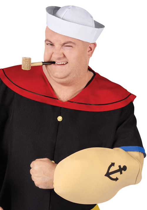 Men's Plus Size Popeye the Sailor Man Costume - US 2376