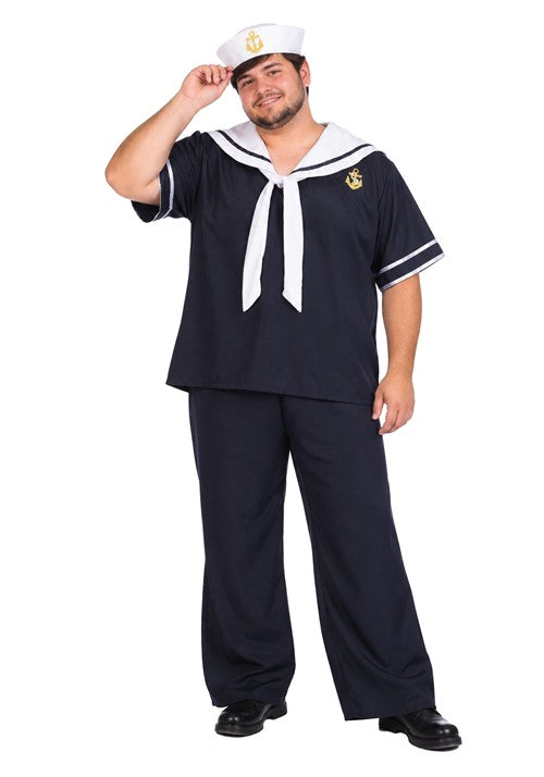 Plus Size Blue Sailor Man Costume for Men - US 8431