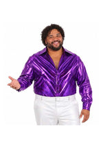 Plus Size Shattered Glass Costume Disco Shirt for Men - US 6536