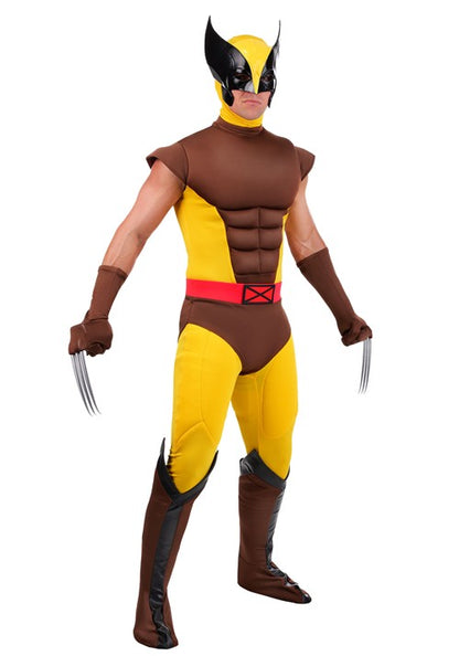 Men's Premium Marvel X-Men Brown Wolverine Costume - US 3693