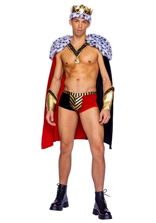 Sexy Faux Fur Royal King of Hearts Men's Costume - US 1975