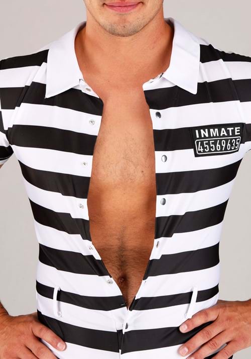 Sexy Men's Striped Prisoner Costume - US 2663