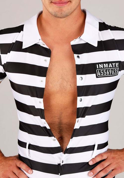 Sexy Men's Striped Prisoner Costume - US 2663