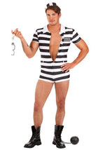 Sexy Men's Striped Prisoner Costume - US 2663