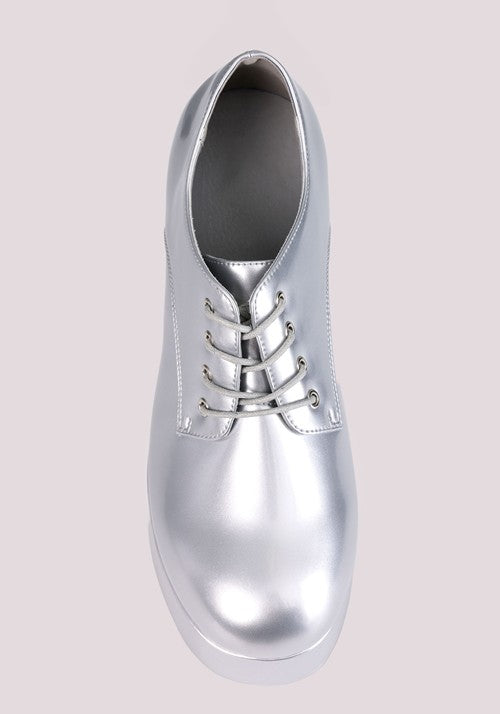 Men's Silver Disco Pimp Costume Shoes - US 6975