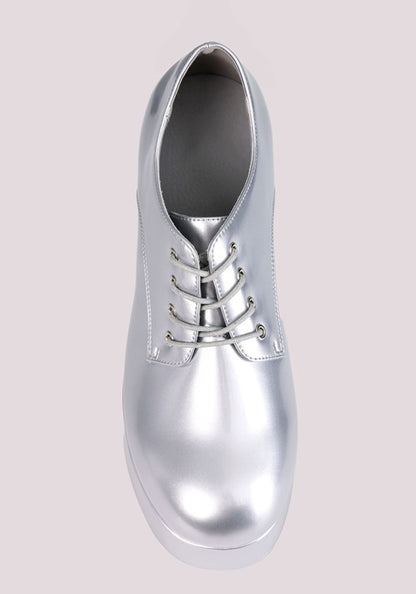 Men's Silver Disco Pimp Costume Shoes - US 6975