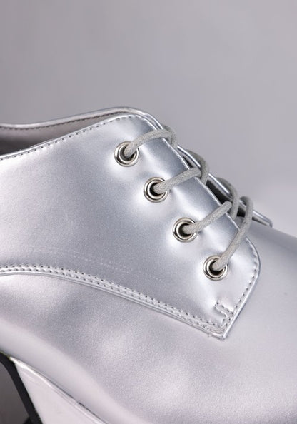 Men's Silver Disco Pimp Costume Shoes - US 6975